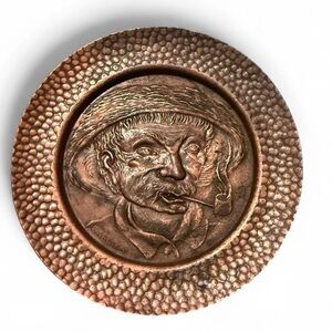 Vintage MCM Mink Copper Plate, Coaster or Catch-All Dish from Brazil